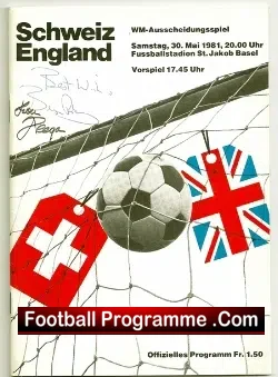 Switzerland v England 1981 – Signed Keegan + McDermott