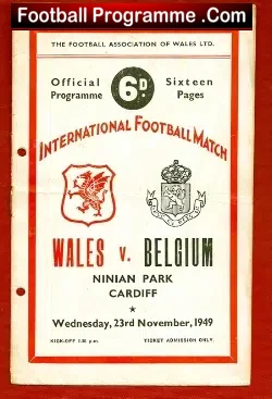 Wales v Belgium 1949 – Multi Signed Autographed