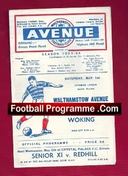 Walthamstow Avenue v Woking 1954 – Isthmian League