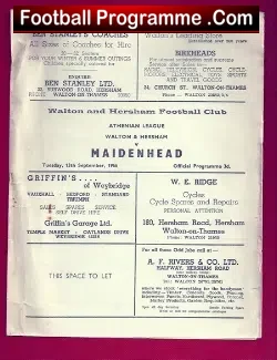 Walton Hersham v Maidenhead 1966