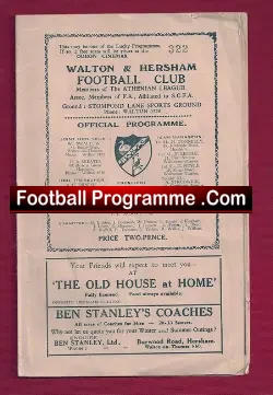 Walton Hersham v Sutton United 1951