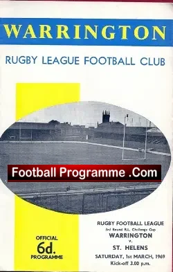 Warrington Rugby v St Helens 1969