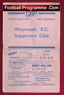 Weymouth v Hastings United 1954