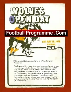 Wolves Special Open Day Match 1978 – Multi Signed Programme