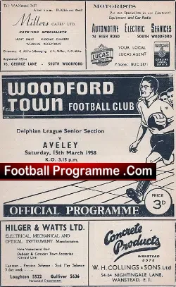 Woodford Town v Aveley 1958 – 1950s