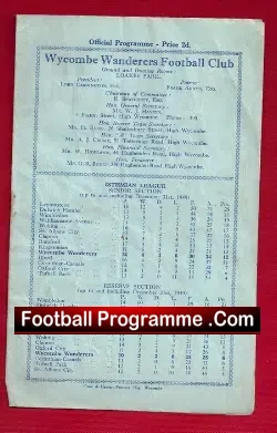 Wycombe Wanderers v Woking 1950
