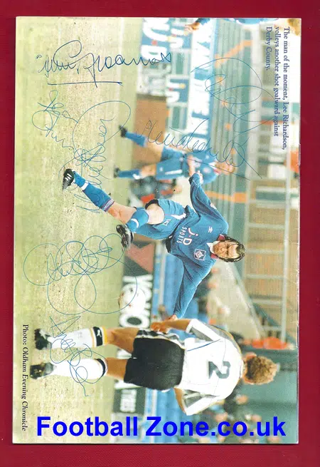 Oldham Athletic v Stoke City 1996 - Multi Signed Autographed