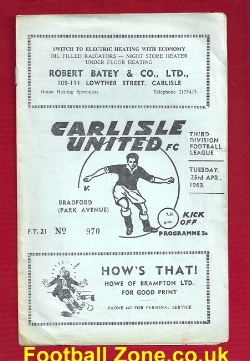Carlisle United v Bradford Park Avenue 1963