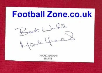 Manchester United Mark Higgins Autograph 1986