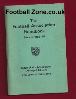 Football Association Rules Laws Handbook 1968 - 1969