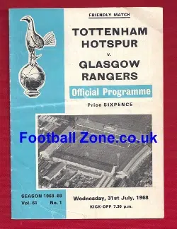 Tottenham Hotspur v Glasgow Rangers 1968