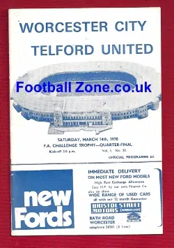 Worcester City v Telford United 1970 FA Challenge Quarter Final