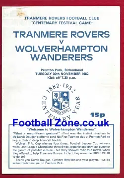Tranmere Rovers v Wolves 1982 - Centenary Festival Game