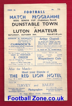 Dunstable Town v Luton Amateurs 1950s – Senior Cup