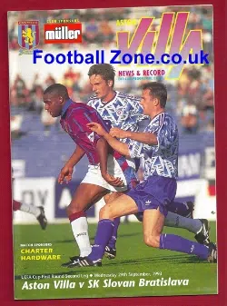 Aston Villa v Slovan Bratislava 1993