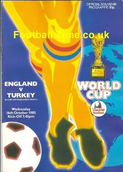 England v Turkey 1985 World Cup