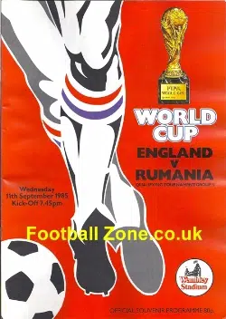 England v Romania 1985 - World Cup