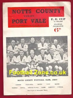 Notts County v Port Vale 1948 – Pirate Programme