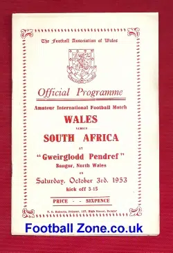 Wales v South Africa 1953 – Gweirglodd Pendref – Bangor