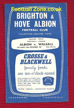 Brighton Hove Albion v Walsall 1956