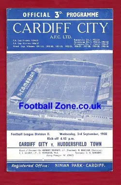 Cardiff City v Huddersfield Town 1958