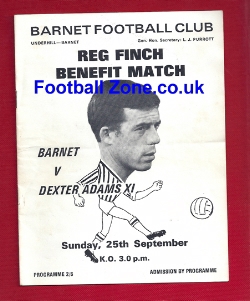 Reg Finch Tesimonial Benefit Match Barnet Football Club 1966