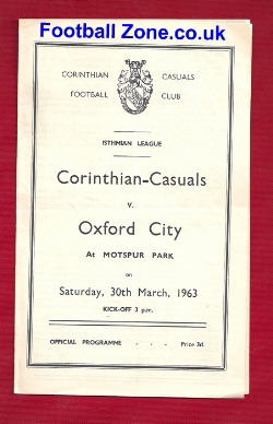 Corinthian Casuals v Oxford City 1963 – Motspur Park