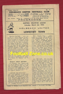 Holbeach United v Lowestoft Town 1956 – Eastern Counties League