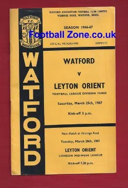 Watford v Leyton Orient 1967