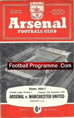 Arsenal v Manchester United 1956 – Debut Ronnie Cope