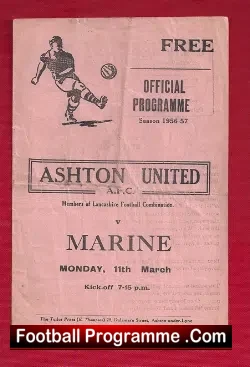 Ashton United v Marine Athletic 1957