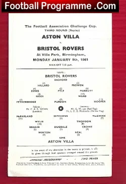 Aston Villa v Bristol City 1963 – FA Cup Replay