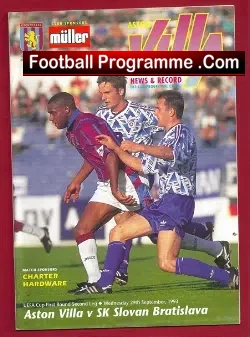 Aston Villa v Slovan Bratislava 1993