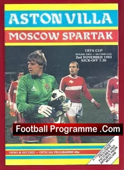 Aston Villa v Spartak Moscow 1983 – UEFA Cup