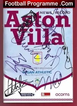 Aston Villa v Wigan Athletic 2009 – Multi Signed Autographs
