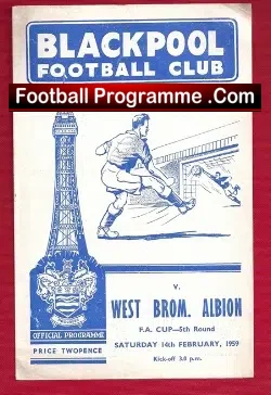 Blackpool v WBA 1959 - FA Cup - football programme