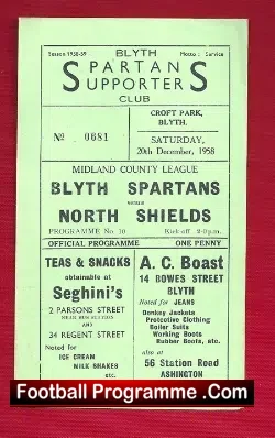 Blyth Spartans v North Shields 1958
