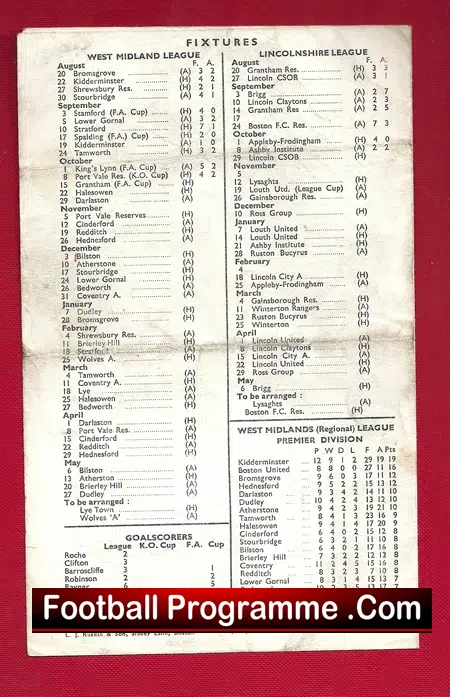 Boston United v Grantham Town 1966 – FA Cup Qualifying