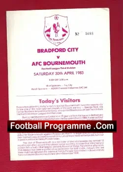 Bradford City v Bournemouth 1983 – Plus George Best