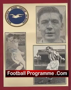 Brighton Hove Albion Multi Autographed Player Pictures 1950's - football memorabilia