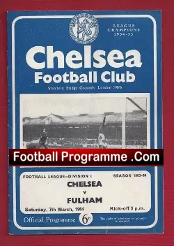 Chelsea v Fulham 1964 - football programme