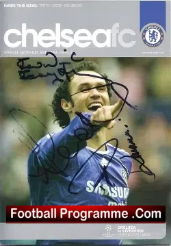 Chelsea v Liverpool 2007 - Multi Signed - Hoddle - Fry - Cole - football programme