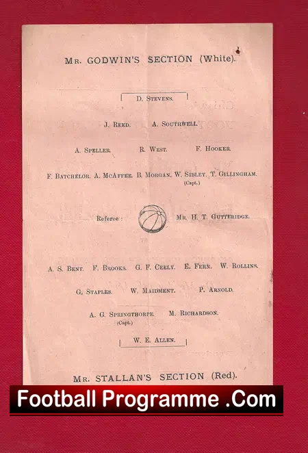 Chiswick Works Football Goodwins v Stallans 1923 – 1920s