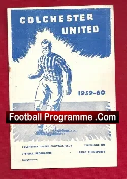 Colchester United v Halifax Town 1959 - football programme