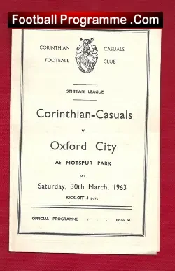 Corinthian Casuals v Oxford City 1963 – Motspur Park