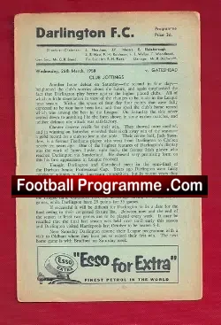Darlington v Gateshead 1958 – To Clear