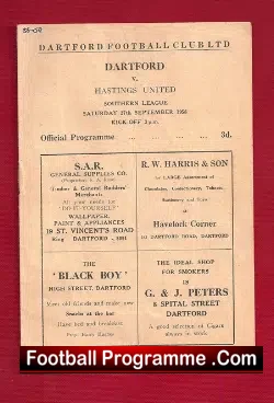 Dartford v Hastings United 1958