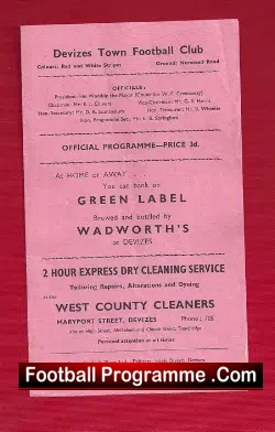 Devizes Town v Melksham 1963 – RARE