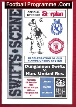 Dungannon Swifts v Manchester United 1995 – Reserves N Ireland