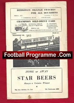 Eastbourne United v Goldstone 1956